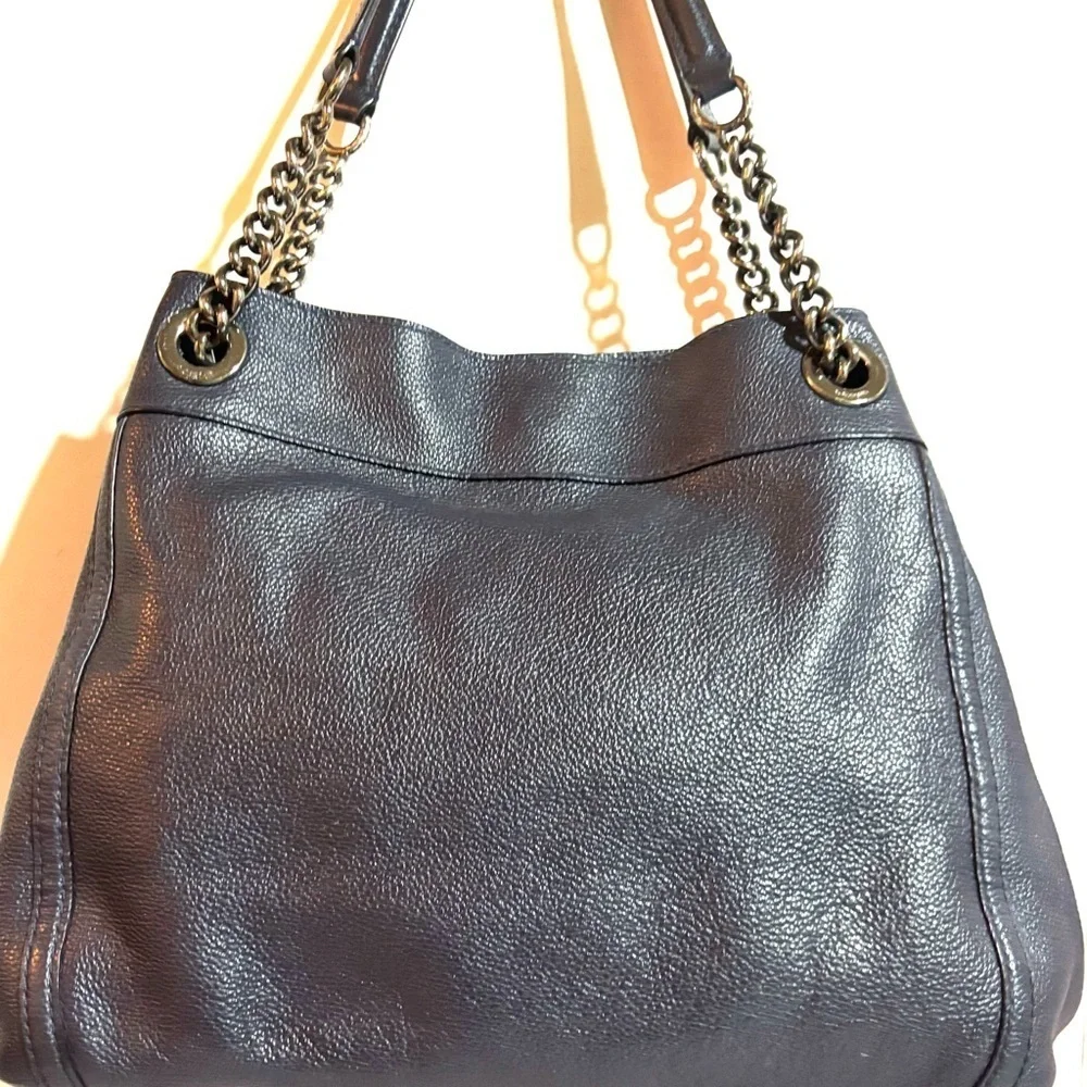 Coach navy blue Leather Shoulder Bag